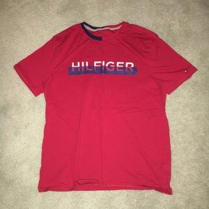 Red Tommy Hilfiger Graphic Tee Shirt